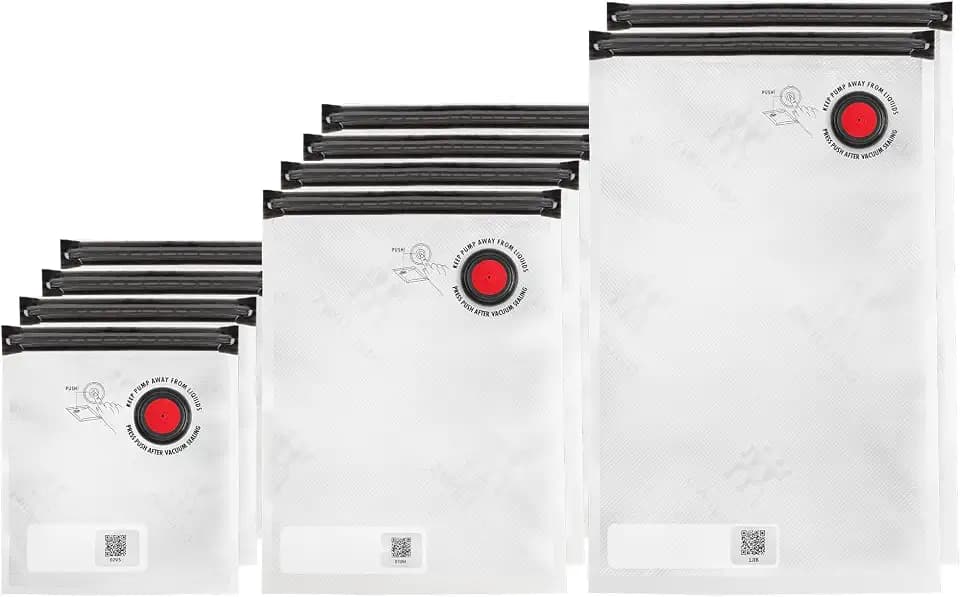ZWILLING Fresh & Save Vakuum Beutelset für Lebensmittel 10-teilig, verschiedene Größen, Wiederverwendbar, Kunststoff