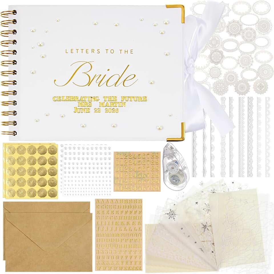 Letters to Bride Scrapbook,8.5 X 7 Inch,Classic,White
