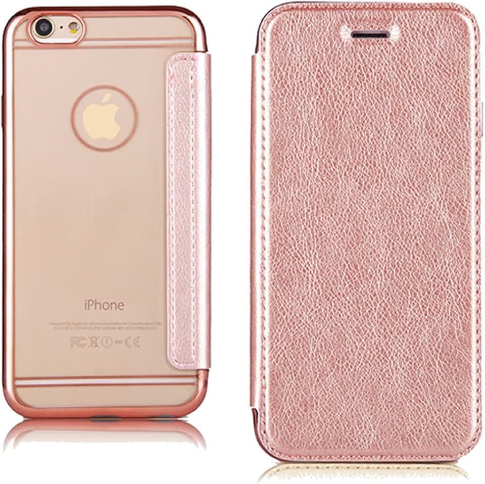 Flip Hülle für iPhone 6S 4.7 Zoll,Luxus Rose Gold Buchstil Überzug Zurück Cover mit Pu Leder Brieftasche für iPhone 6 4.7/6S 4.7 Zoll-Rose Gold
