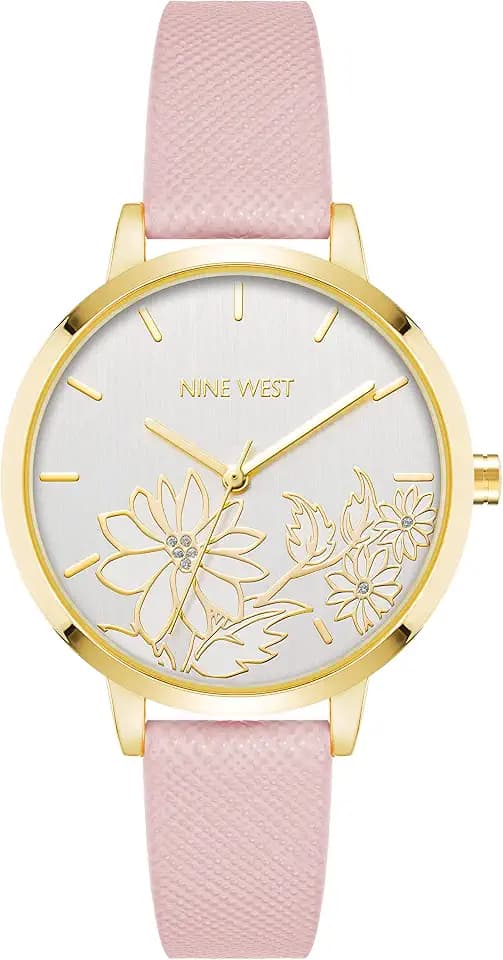 Nine West Women's Floral Dial Strap Watch, NW/2284