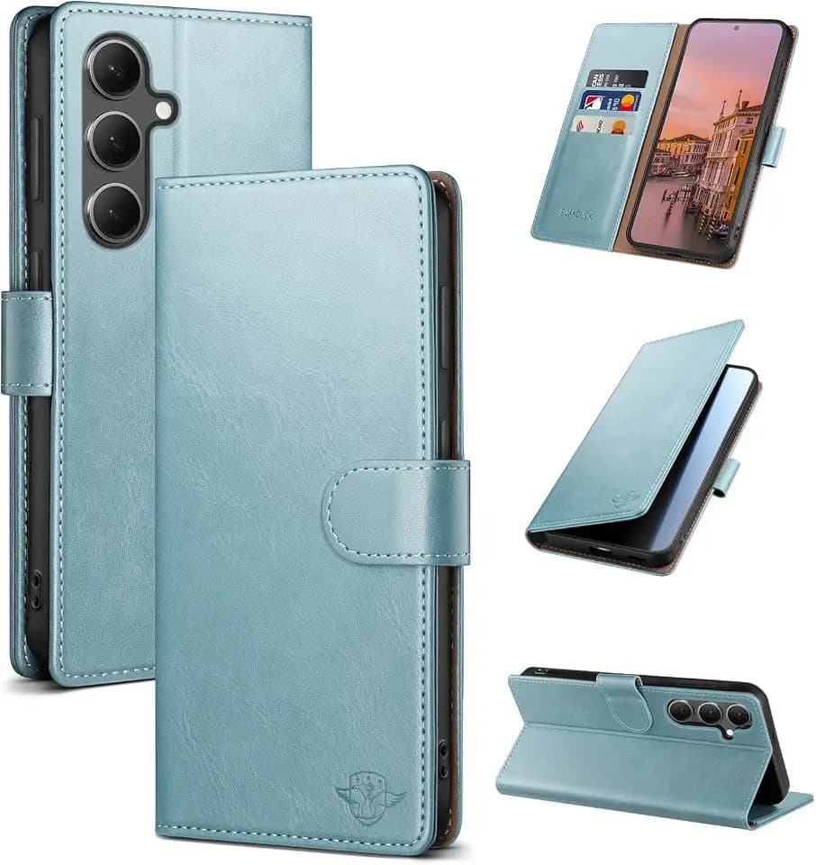 Wallet Case for Samsung Galaxy S24 Plus, Sky Blue