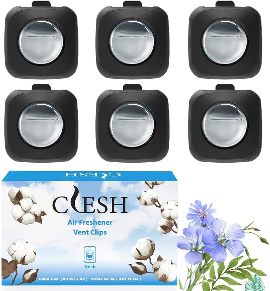 Car Air Fresheners, 6 Pack, Fresh, Car Fresheners Vent Clips, Long Lasting Air Freshener, Car Refresher for Men Women