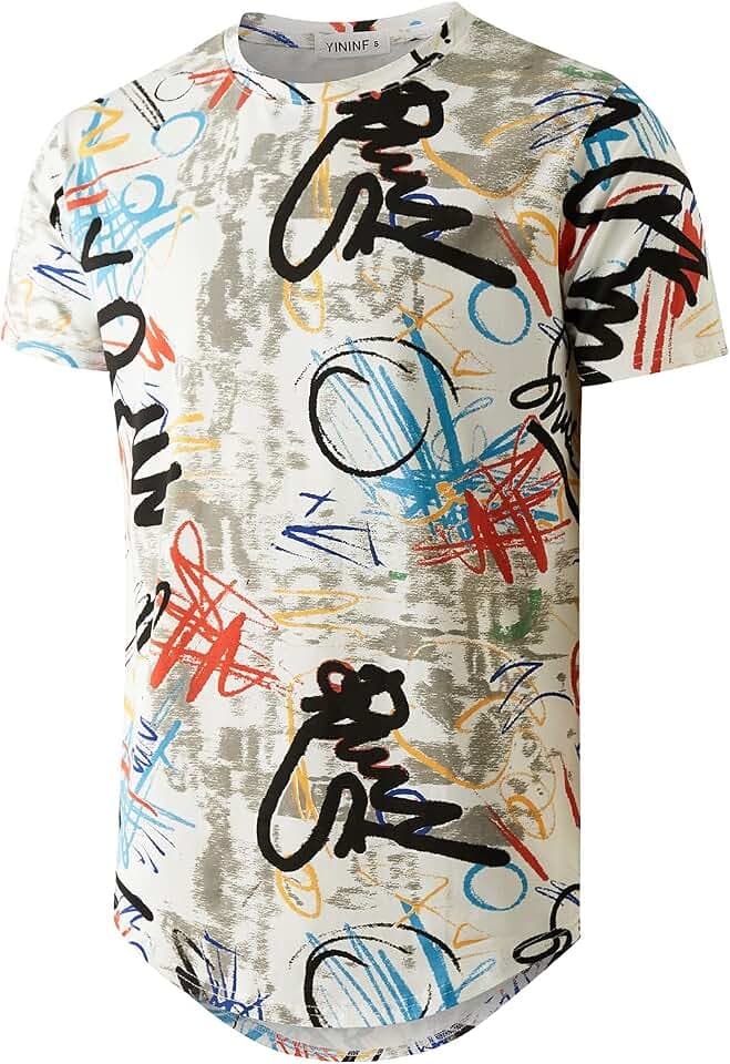 YININF Mens Hipster Hip Hop Short Sleeve Print T-Shirt Shirts Men