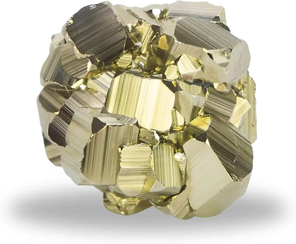Natural Pyrite Crystal from Peru, Brilliant Cubic Spiritual Crystal Stone