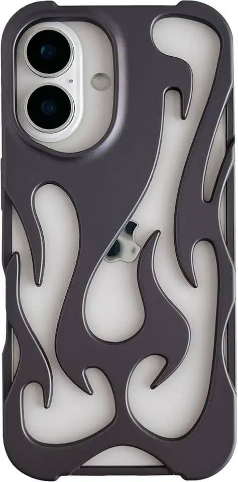 Heat Dissipation for iPhone Case, Solid Color Hollow Flame Matte Soft Phone Case (Purple,for iPhone 16 Pro)