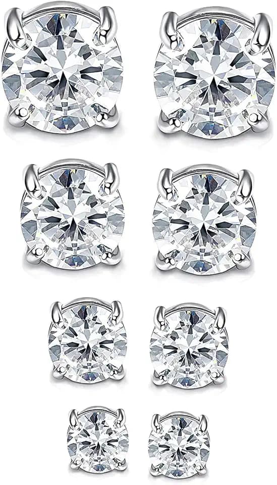 YADOCA 4 Paar Magnet Ohrringe Herren Edelstahl Magnetische Ohrringe Herren Hypoallergen CZ Non-piercing Ohrstecker Herren