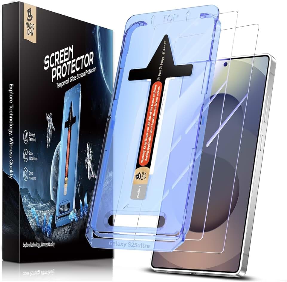 MAGIC JOHN 9H+ HD Schutzfolie für Samsung Galaxy S25 Ultra, 2er Set