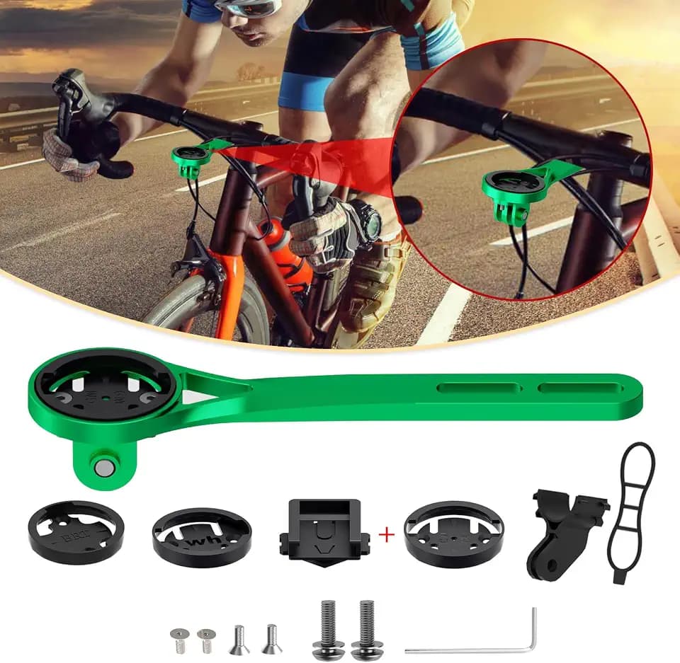 Bike Computer Mount - Aluminum Alloy Out Front Cycling Computer Mount Compatible with Garmin,Wahoo,Bryton,Cateyer,Gopro Interface Sports Action Camera and Bike Light Mounts for Cycling Lovers