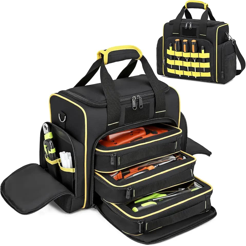 Tools Bag with 3 Removable Cases, Small HVAC Tool Tote Carrying Case