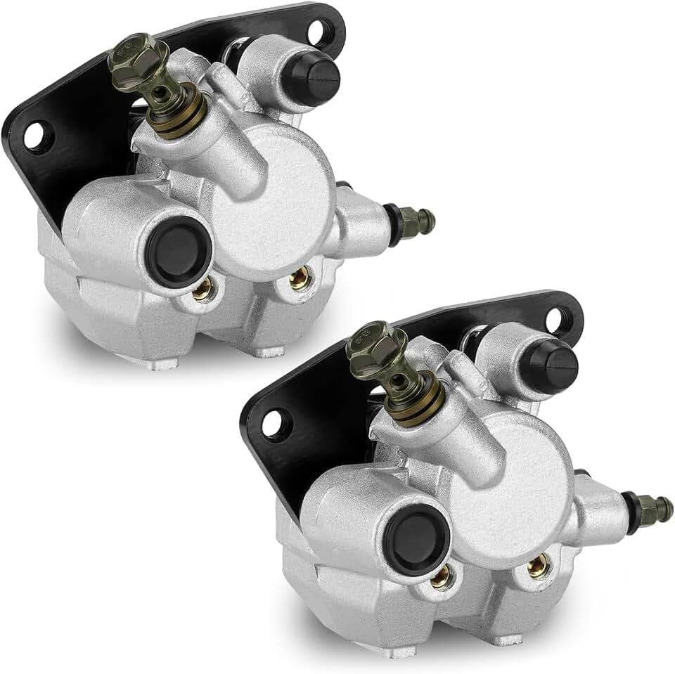 Front Brake Calipers with Pads for Yamaha Kodiak 400 450, Big Bear 250 350 400, Banshee 350, Raptor 125 350 660, Grizzly 400 450, Warrior 350, Wolverine 350, for 59300-38F30-999, 59100-38F30-99