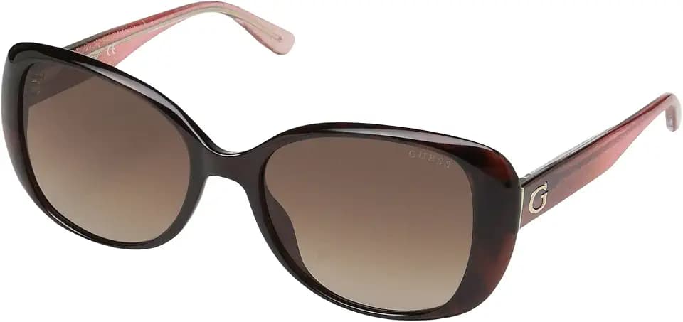 GUESS Women's Square Sunglasses Dark Havana Brown Gradient