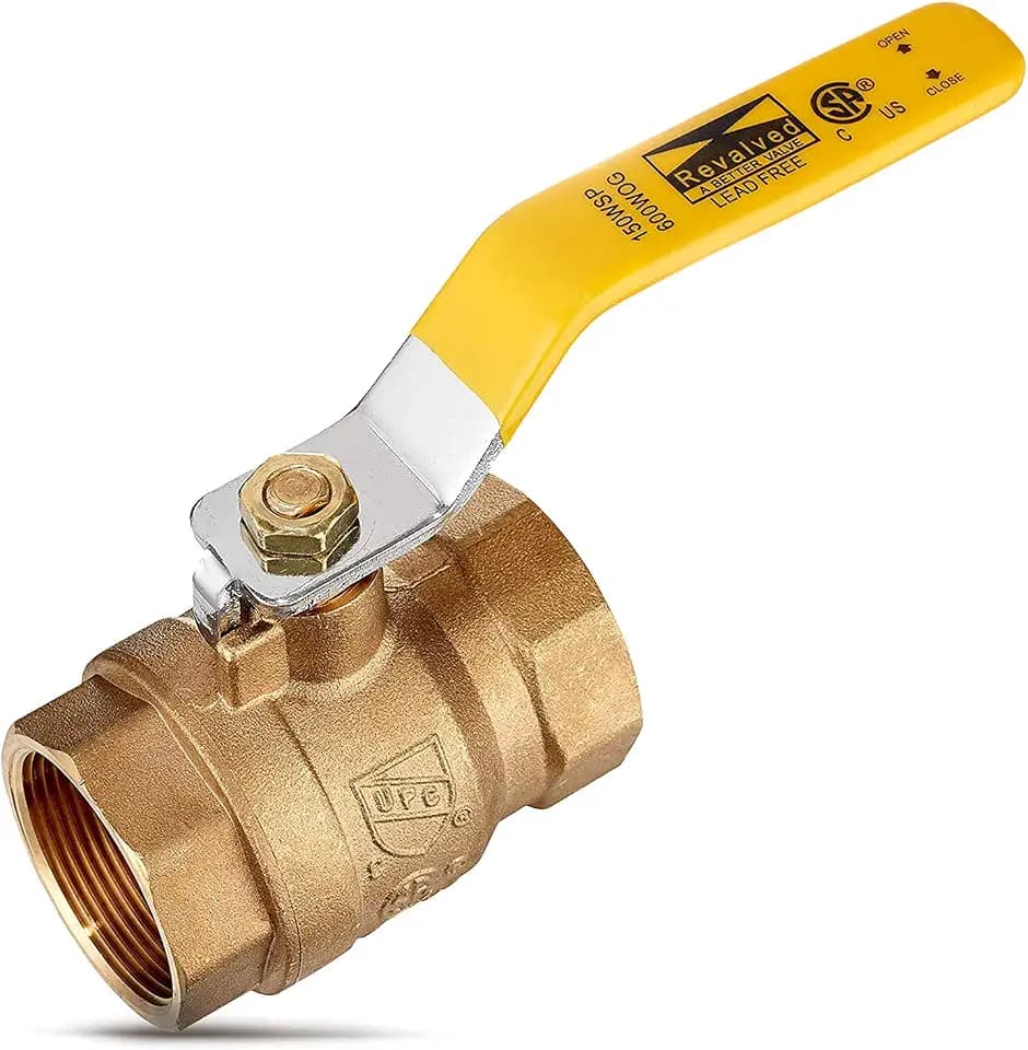 Full Port 3" Brass Ball Valve – Lead-Free Brass Valve, Female Threaded NPT Connector – Max Pressure, 150 PSI WSP / 600 PSI WOG - 3 in, 1 Pack