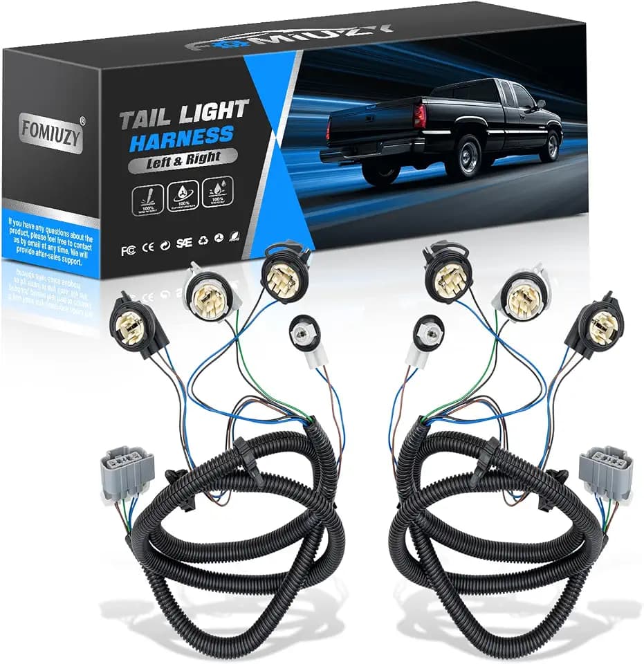 Left Driver and Right Passenger Side Tail Light Direct Wiring Harness Kit Compatible with Chevy Silverado 1500 1500HD 2500HD 3500 2003-2007 Replace 16531401 16531402