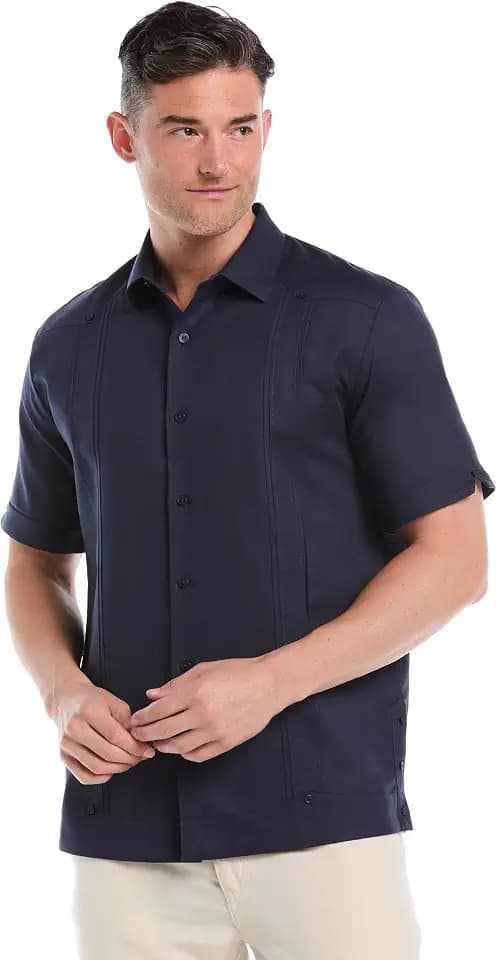 Cubavera Men's Linen Blend Guayabera Short Sleeve Button-Down Shirt (Available in Big & Tall)