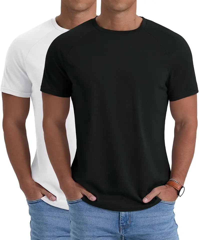 PrinStory 1 Or 2Er Pack Kurzarm Sport Tshirts Herren Schnelltrocknend Gym Fitness Laufshirt Atmungsaktiv Rundhal Trainingsshirt