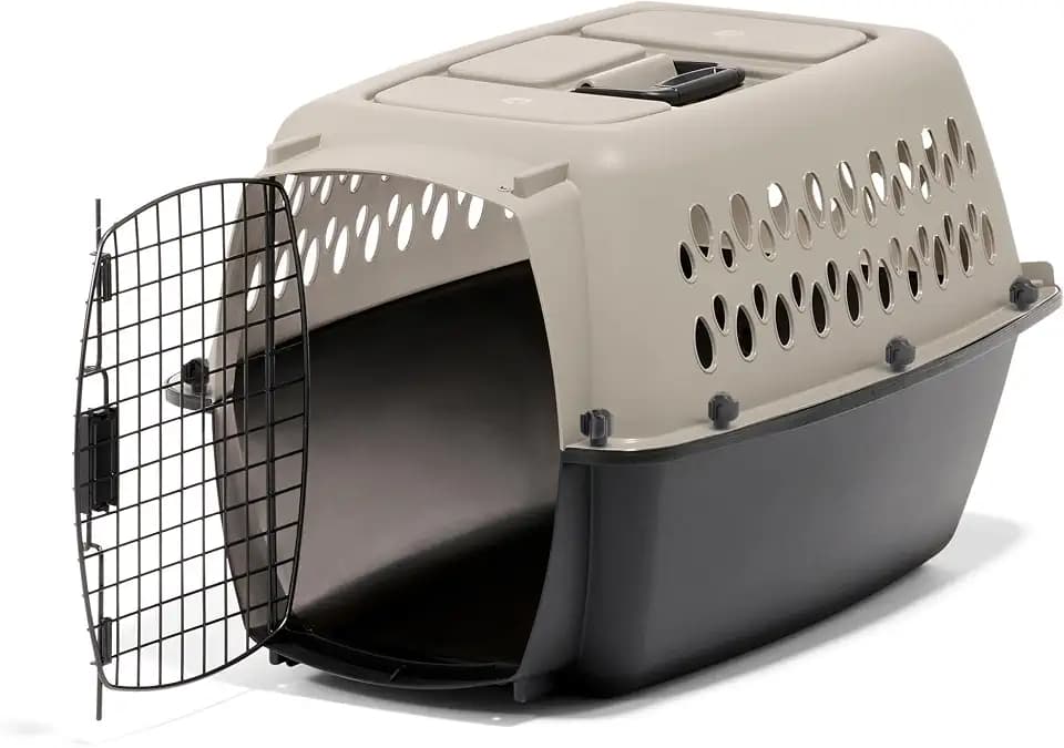 Petmate Vari Dog Kennel, Carrier, 10 to 20lbs, 24in, Taupe and Black