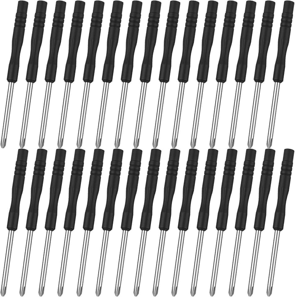 100 Pcs Mini Phillips Screwdrivers Bulk, 3mm Cross Head, 3.23" Precision Cross Screwdriver with Black Non-slip Handle for Small Appliances, Electronics, Watches, Glasses, Repairs