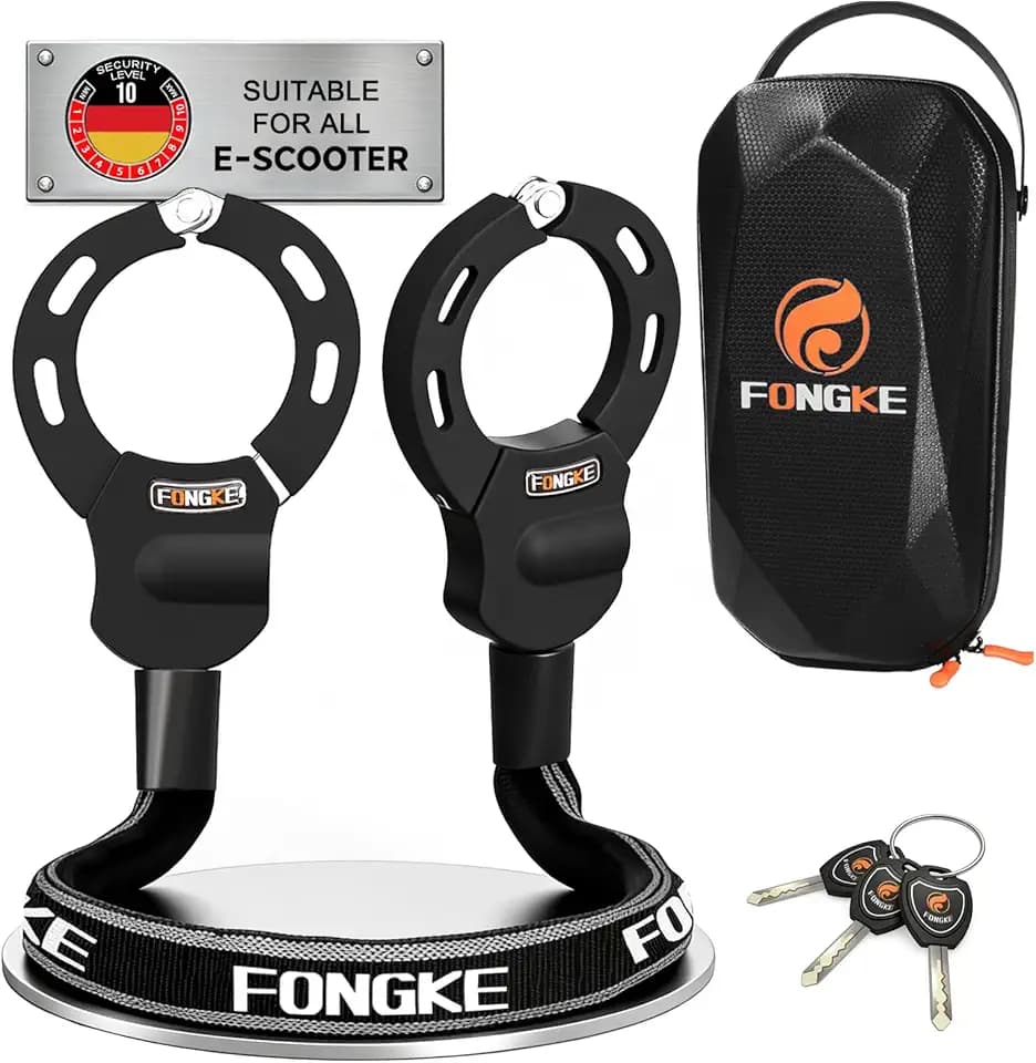 FONGKE E Scooter Schloss mit Tasche, Handschellenschloss, 92CM