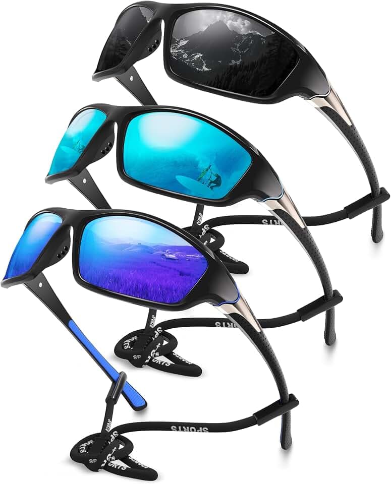 Polarized Sports Wrap Around Sunglasses Men Fishing Running Golf