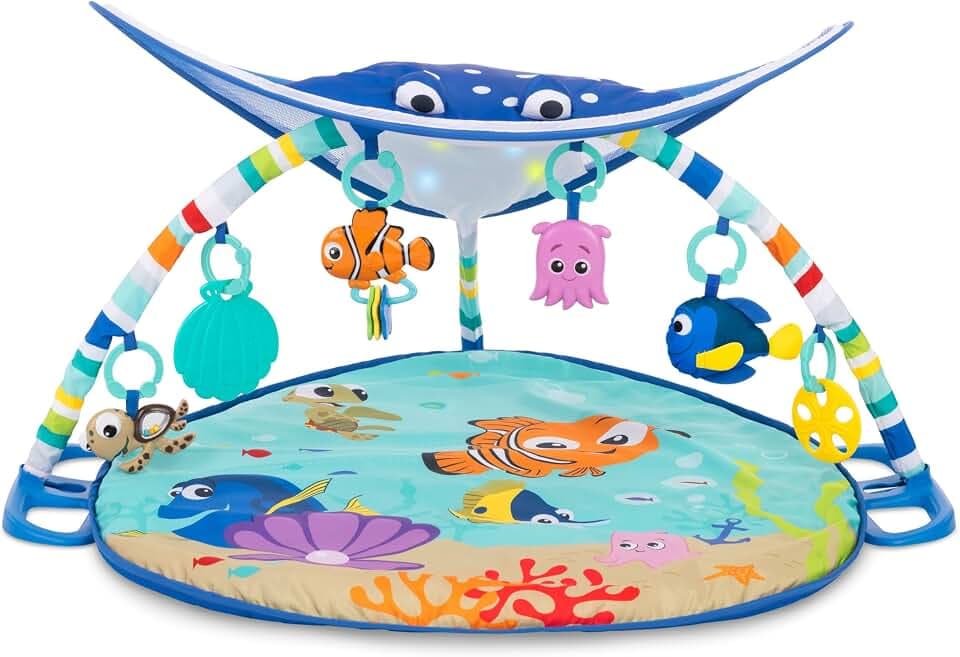 Bright Starts, Disney Baby, Findet Nemo Spieldecke mit Spielbogen, Lichtern und mehr als 20 Minuten Melodien, einer Dorie Fingerpuppe und vielem mehr
