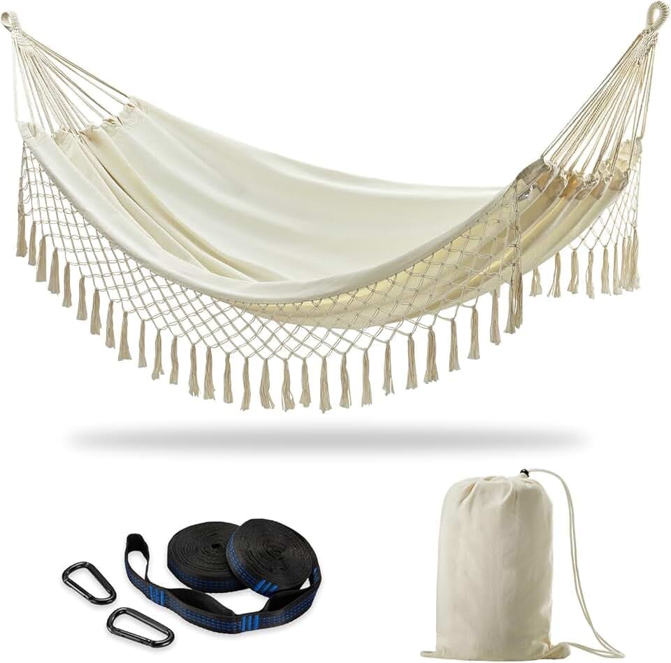 Brazilian Double Hammock with Tree Straps, Extra Large, 450 lbs Capacity