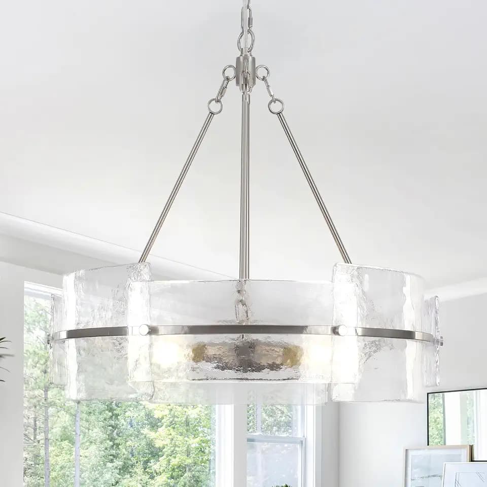 Modern 22 inch Brushed Nickel Dining Room Chandelier