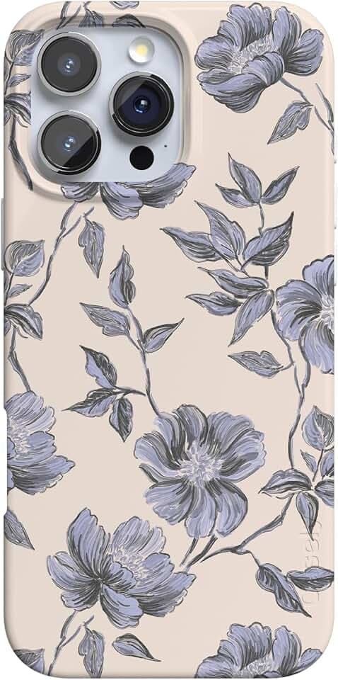 Casely iPhone 16 Pro Max Case | Ink & Iris | Vintage Floral | Compatible with MagSafe | Classic Ultra Slim Design