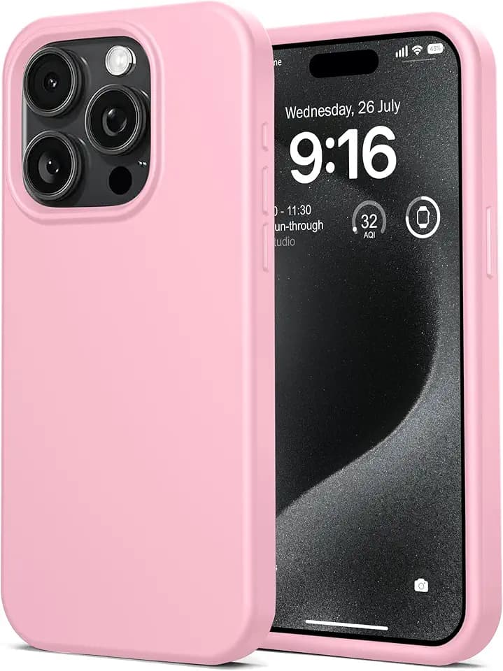 IceSword Compatible with iPhone 16 Pro Max Case Lovely Pink Hot, Silicone Phone Case Cover Slim Protective Thin, Soft Neutral Premium Gel Anti Scratch Pastel [Shockproof] 6.9 inch 16PM- Lovely Pink