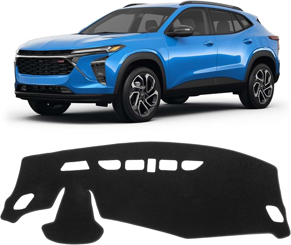 KUST Black Dash Cover for Chevrolet/Chevy Trax 2024 2025 2026 Polyester Dashboard Cover Non-Slip Interior Accessories for Chevrolet/Chevy Trax Custom Fit Dash Mat Sunshade Windshield No Glare