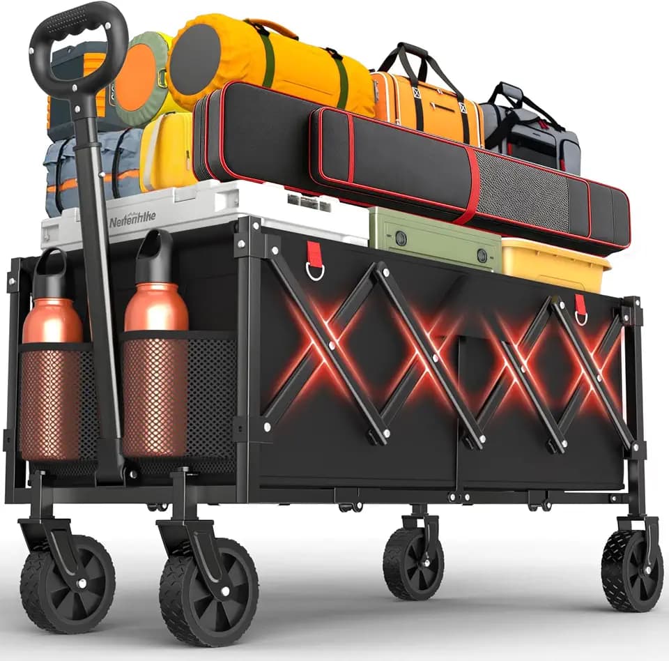 COZEER Wagons Carts Foldable, 180L Folding Heavy Duty Wagon with Wheels