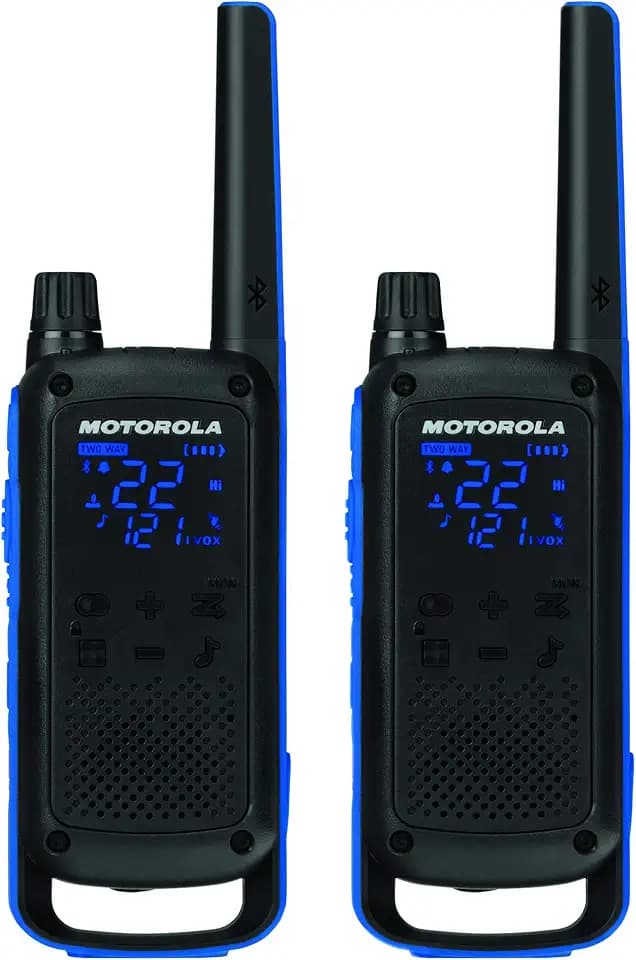 Motorola Talkabout T800 Two-Way Radios, 2 Pack, Black/Blue