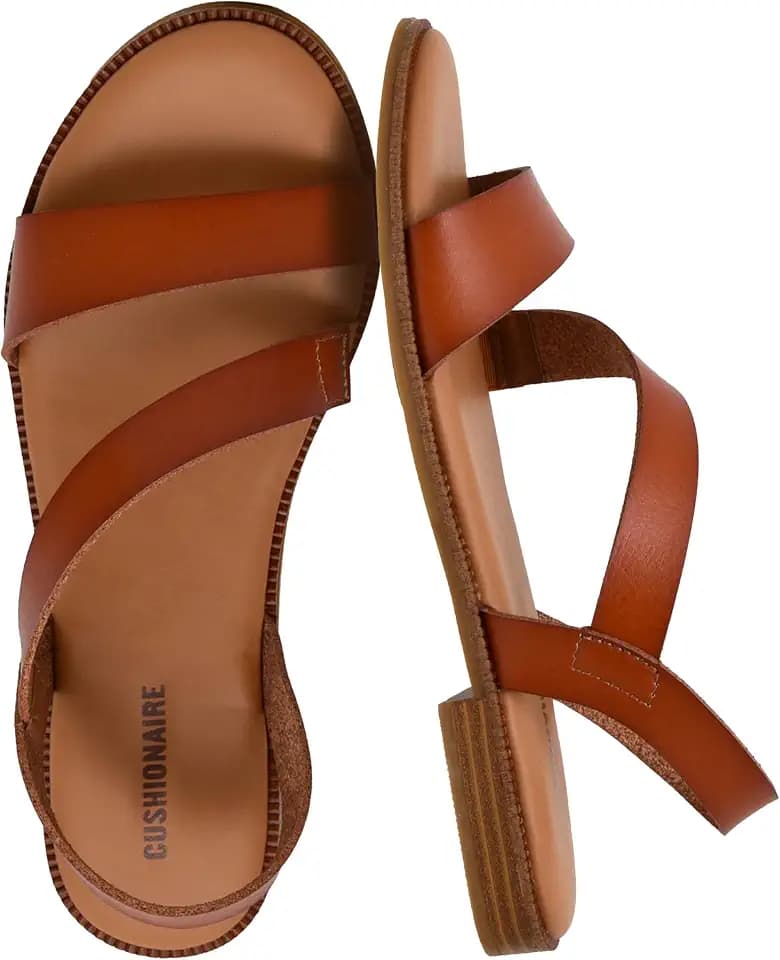 CUSHIONAIRE Lido Slingback Sandals for Women, Casual Open Toe Slip-On Design with Cushioned Footbed