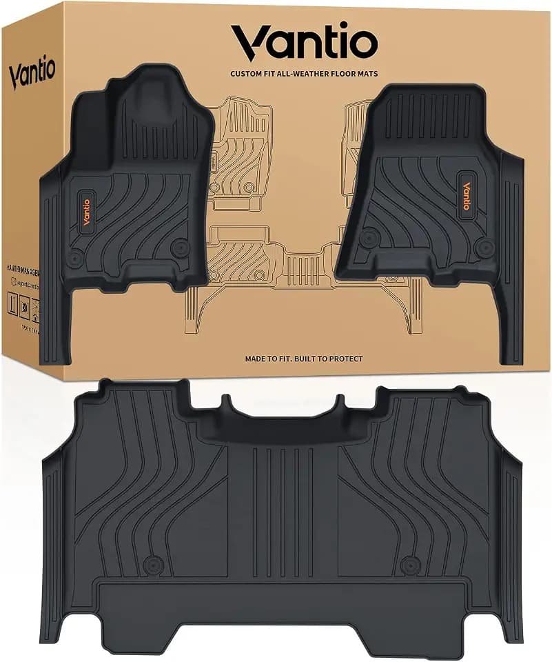 Floor Mats for Ram 1500 2025 2026 2027 Crew Cab Without Rear Under-Seat Storage Fit Bucket Seat (Not for Quad Cab&Bench Seats), All Weather TPE Custom Fit Floor Liners 1st & 2nd Row, Black