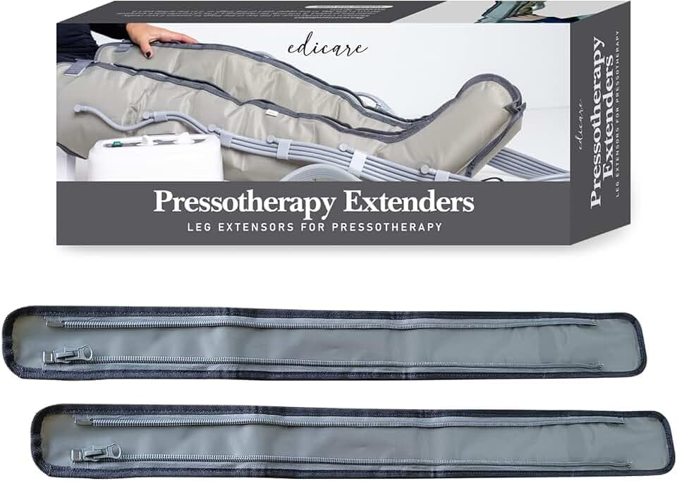 Edicare, Lymphdrainage Gerät, für Beine, Füße, Arme und Unterleib, Massagegerät, Einfaches Einstellbar und Anwendung, 6 Luftkammern, professionelle Wirksamkeit (Extender)