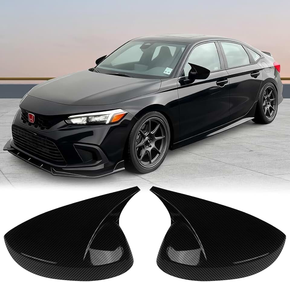 Carbon Fiber Mirror Covers Cap Replace for 2022-2025 11th gen Honda Civic