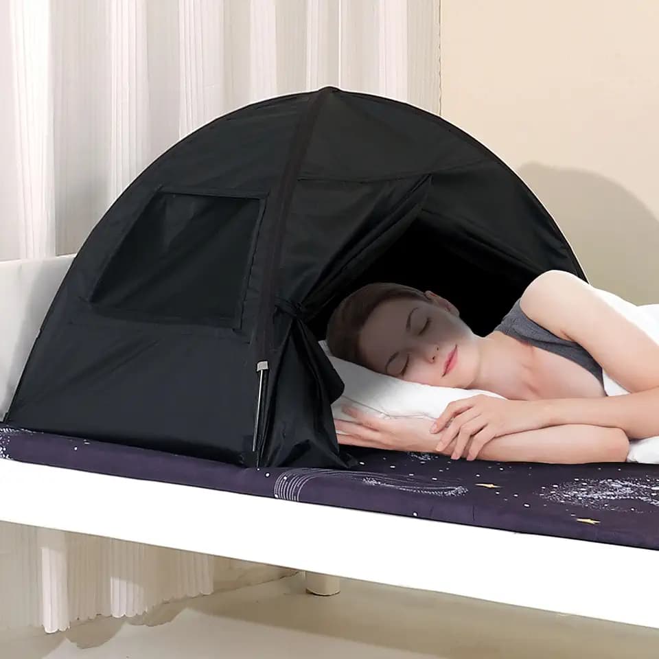 Sleep Bed Tent Light-Blocking Privacy Tent Blackout Canopy to Improve Sleep Anytime, Anywhere. Perfect for Nightshift, Dorms, Travel, Naps and Relaxation