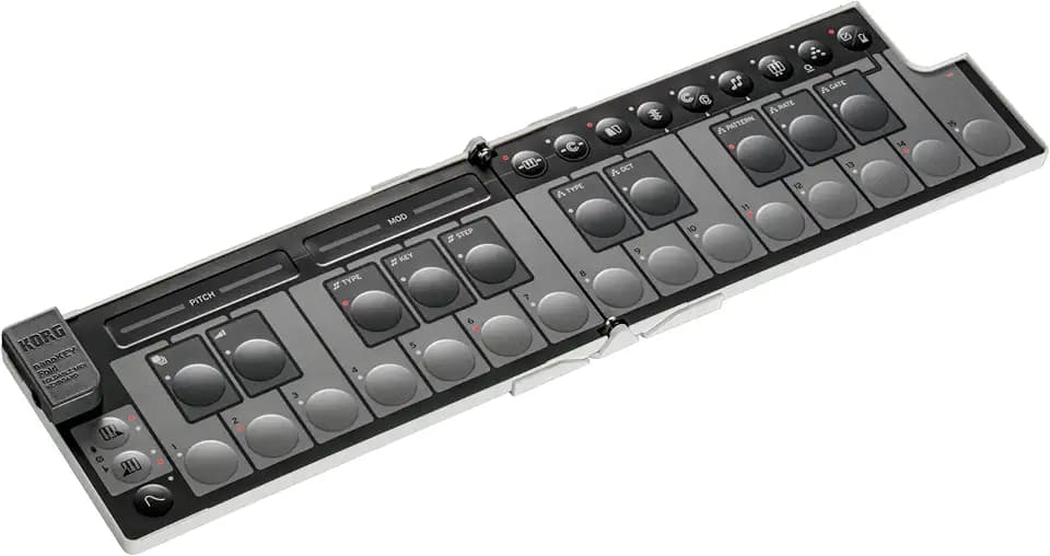 Korg nanoKEY Fold - Faltbarer 25 Tasten MIDI Keyboard Controller mit USB-C und TRS-MIDI - Weiß