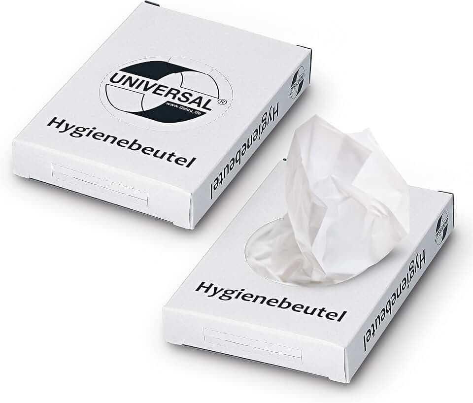 DEISS UNIVERSAL Hygienebeutel, 25 Spender à 30 Stück (750 Stück), weiß