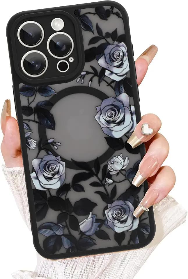 AIGOMARA Floral for iPhone 16 Pro Case Compatible with MagSafe