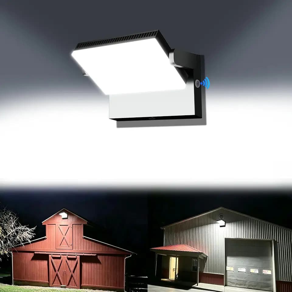 Juyace 120W LED Outdoor Wall Lights Modern Exterior Flood Light Photocell