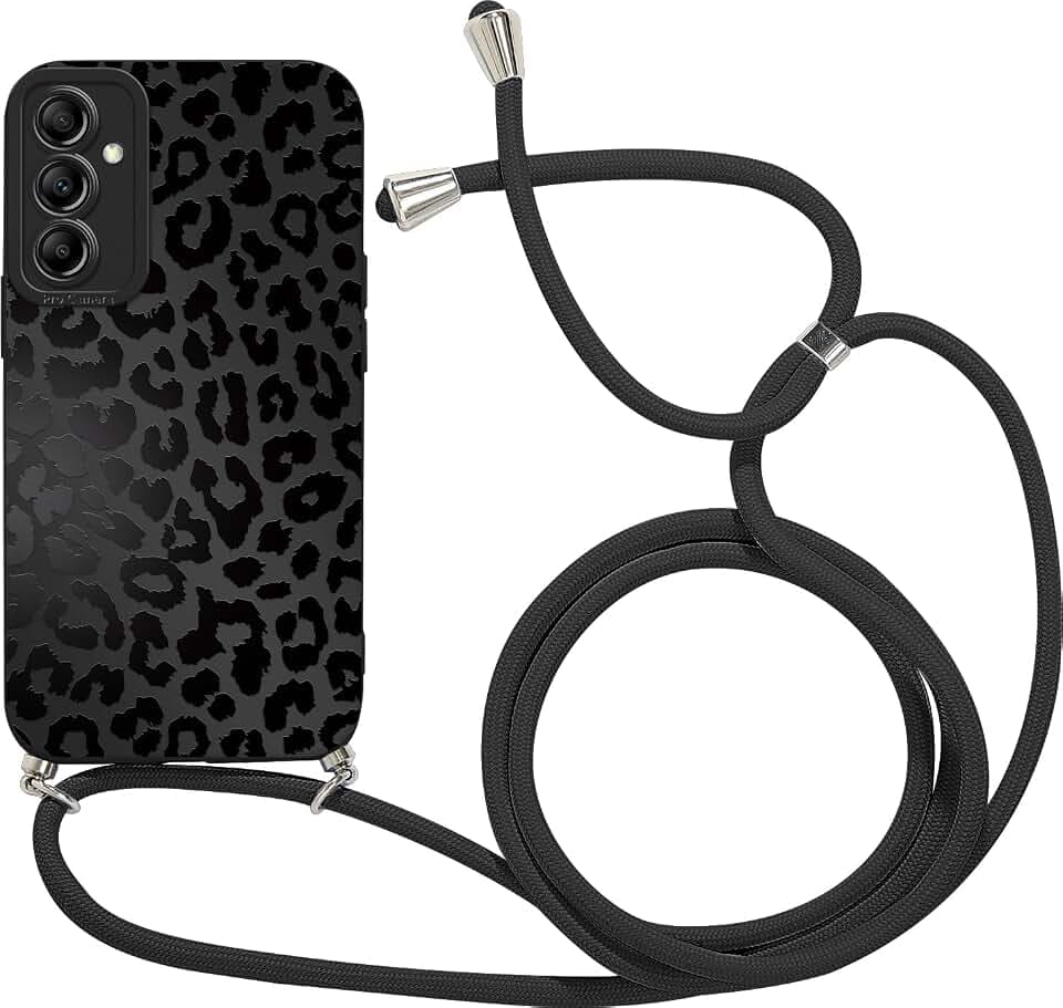 Coalbooliy Handykette für Samsung Galaxy S22 5G Hülle mit Band, Aesthetic Leoparden Muster Verstellbarer Halskette Handyhülle Kordel Umhängen Silikon Case Stoßfest Schutzhülle Kette Mädchen Cover, 01