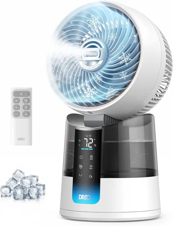 DREO TurboCool Misting Fan 516, 5℉ Drop Cooling Fans that Blow Cold Air