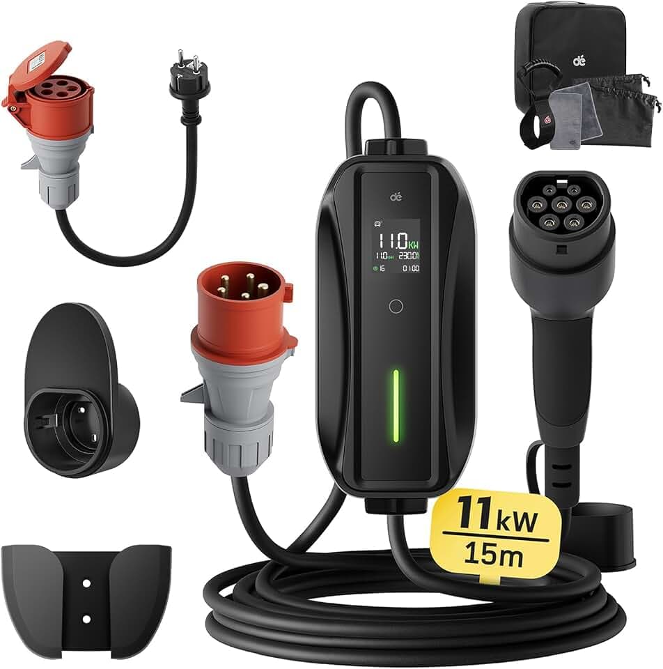 dé Mobile Wallbox 11kW [3-phasig,15m,6-16A] mit Einstellbarer Ladeleistung