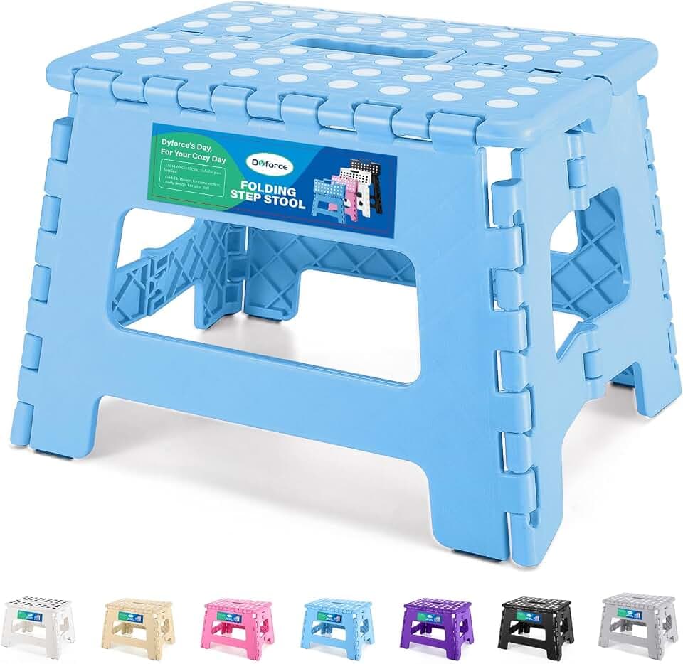 Dyforce Kids Step Stool 9 Inch, 300lbs Folding Step Stool for Toddler