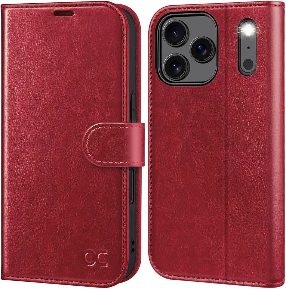 OCASE for iPhone 18 Pro Max/iPhone 17 Pro Max Wallet Case, Red