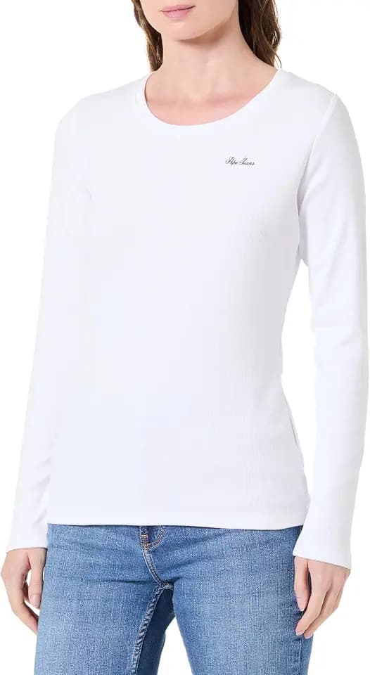 Pepe Jeans Damen W Basic Rib L/S T-Shirt (1er Pack)