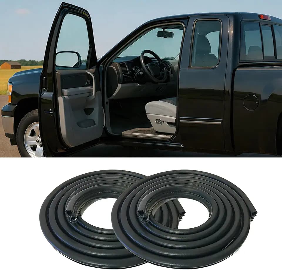 Front Door Weather Stripping for 2007-2014 Chevy Silverado 1500 2500HD 3500HD, GMC Sierra 1500 2500HD 3500HD, Front Left Driver and Right Passenger Side