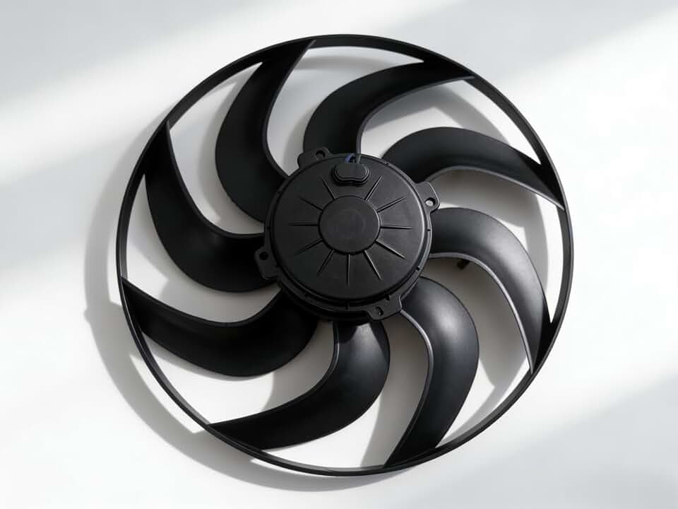 12" 12V High Performance Puller Fan 1226 CFM Curved Blades with Sealed Weather Pack Connector, Replacement for Thermo King 78-1201 Tripac APU Evolution Radiator Condenser 2017-2023