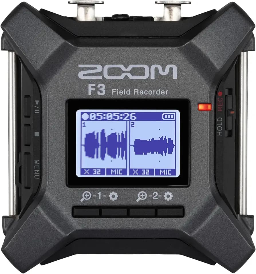 ZOOM F3 Field Recorder – Kompakter 2-Spur-Audiorekorder, Anthrazit