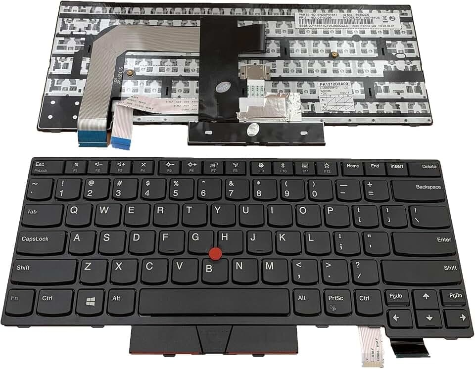 Laptop Replacement US Layout with Pointing Keyboard for Lenovo ThinkPad T470 T480 A475 A485 Laptop No Backlight (Not Fit T470s T470p T480s T480p) 01HX459 01AX487 01HX499 01HX419 01AX528